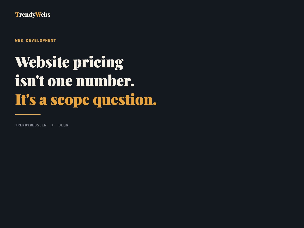 What does a website actually cost in India