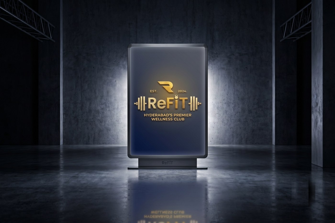 ReFIT illuminated signage brand mockup